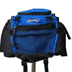 SPALDING  BLUE/BLACK FANNY PACK WAIST BAG WITH 2 WATER BOTTLE HOLDERS& 3 POCKETS